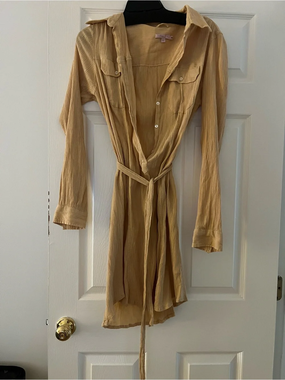 Calypso St. Barth Lightweight Mustard Shirt Coverup